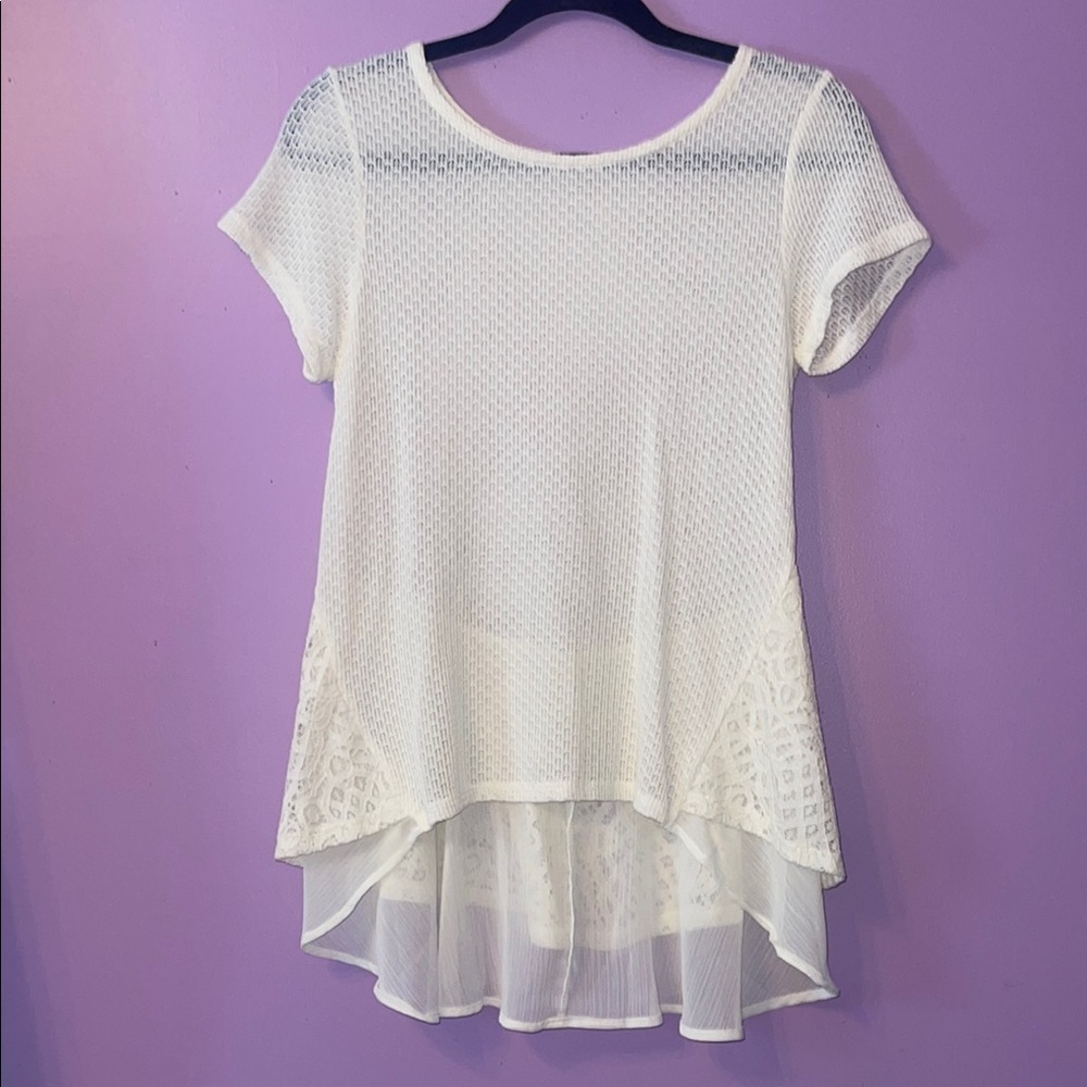 Eyeshadow Cream Asymmetrical Embellished Blouse